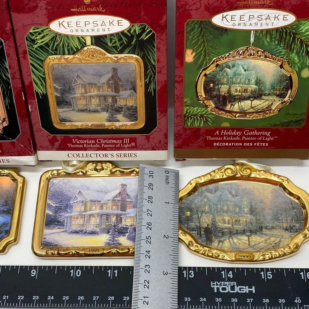 Lot of 4 Hallmark Keepsake Ornaments Victorian Christmas & Christmas Gathering